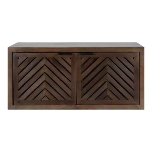 Kate & Laurel All Things Decor 30" x 10" x 14" Mezzeta 2 Door Wall Cabinet Natural Wood - No Assembly, MDF Surface