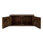 Meuble haut 2 portes 76x25x36 cm | Bois naturel, aucun assemblage requis