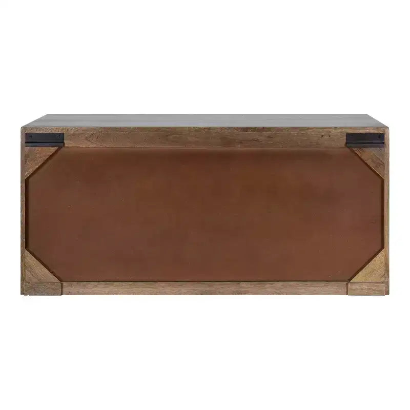 Meuble haut 2 portes 76x25x36 cm | Bois naturel, aucun assemblage requis