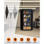 Armoire de rangement en métal de 180 cm | Portes verrouillables, 4 étagères réglables, Robuste