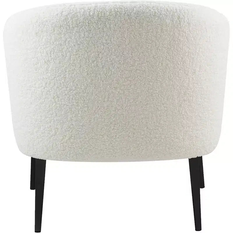 Fauteuil d'appoint en fausse fourrure de mouton blanche Barlow | Sièges de salon de luxe