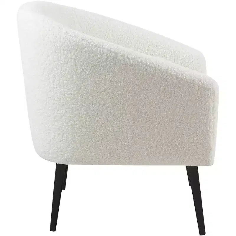 Fauteuil d'appoint en fausse fourrure de mouton blanche Barlow | Sièges de salon de luxe