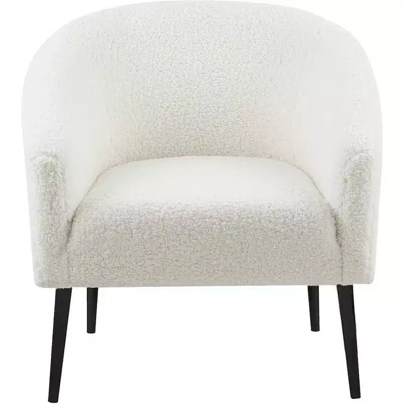 Fauteuil d'appoint en fausse fourrure de mouton blanche Barlow | Sièges de salon de luxe
