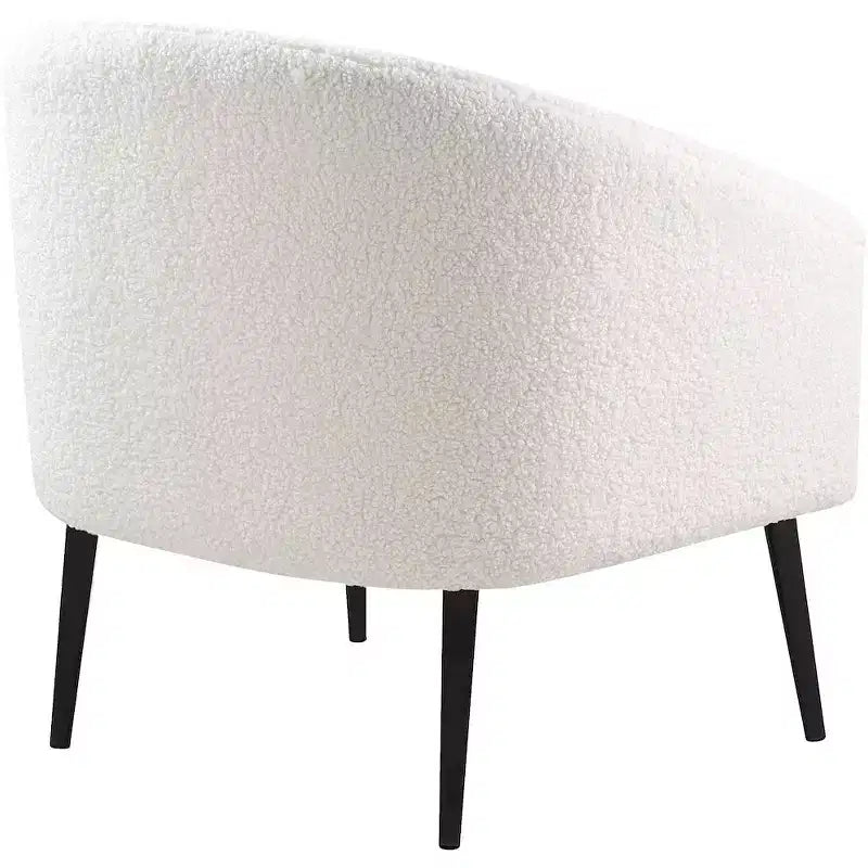 Fauteuil d'appoint en fausse fourrure de mouton blanche Barlow | Sièges de salon de luxe
