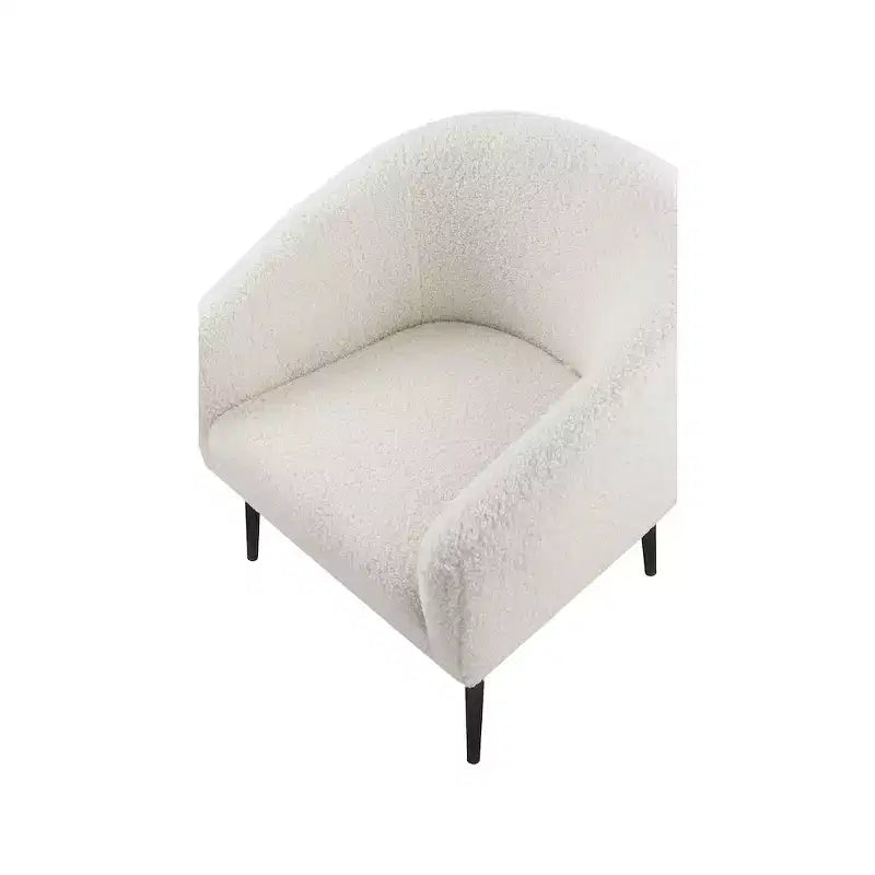 Fauteuil d'appoint en fausse fourrure de mouton blanche Barlow | Sièges de salon de luxe