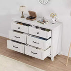 Commode autonome en bois à 6 tiroirs de 119 cm de large | Meuble de rangement pour placard