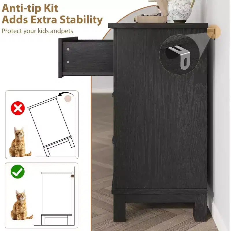 Commode autonome en bois à 6 tiroirs de 119 cm de large | Meuble de rangement pour placard