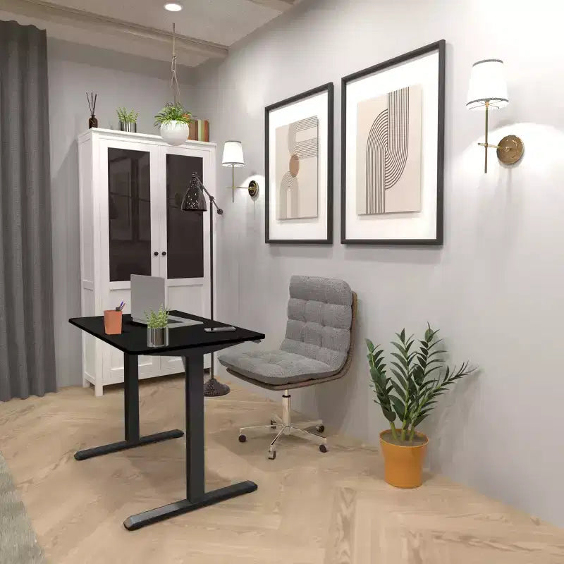 Bureau assis-debout électrique compact | Plateau de 101,6 cm, réglable en hauteur pour bureau à domicile