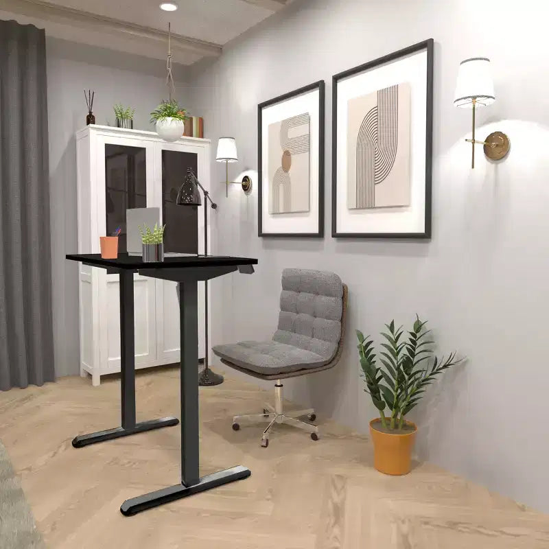 Bureau assis-debout électrique compact | Plateau de 101,6 cm, réglable en hauteur pour bureau à domicile