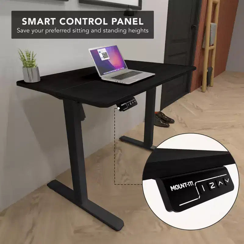 Bureau assis-debout électrique compact | Plateau de 101,6 cm, réglable en hauteur pour bureau à domicile