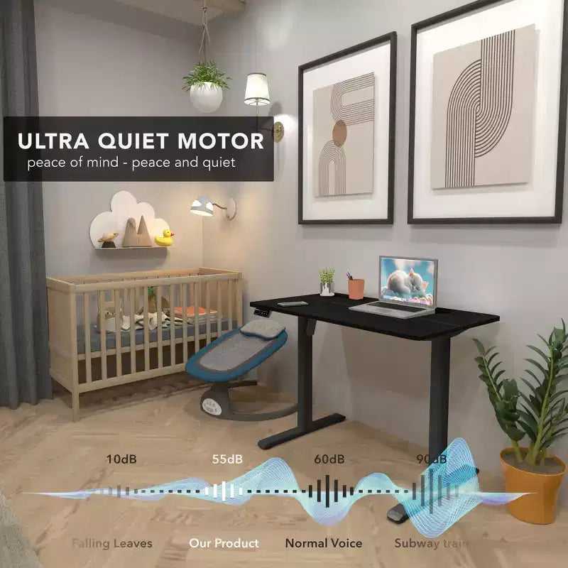 Bureau assis-debout électrique compact | Plateau de 101,6 cm, réglable en hauteur pour bureau à domicile
