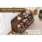 Commode en bois 12 tiroirs de 61 po | Glissières métalliques, haute commode moderne pour chambre à coucher