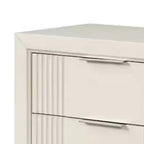 Table de chevet 2 tiroirs 27" | Table de chevet en bois massif blanc antique