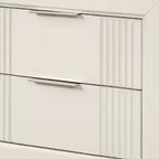 Table de chevet 2 tiroirs 27" | Table de chevet en bois massif blanc antique