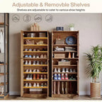 Meuble de rangement pour chaussures de 180 cm de haut | 9 niveaux, 27-36 paires, étagères amovibles
