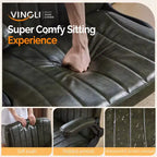 Chaise de bureau jambes croisées avec accoudoirs relevables et roulettes | Cuir PU, vert foncé