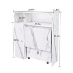 Table à manger pliable multifonctionnelle de 95 cm avec roulettes | 4 places, rangement