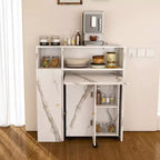 Table à manger pliable multifonctionnelle de 95 cm avec roulettes | 4 places, rangement
