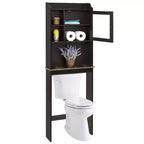 Meuble de rangement WC | 4 niches et étagères réglables, optimise l'espace