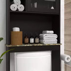 Meuble de rangement WC | 4 niches et étagères réglables, optimise l'espace