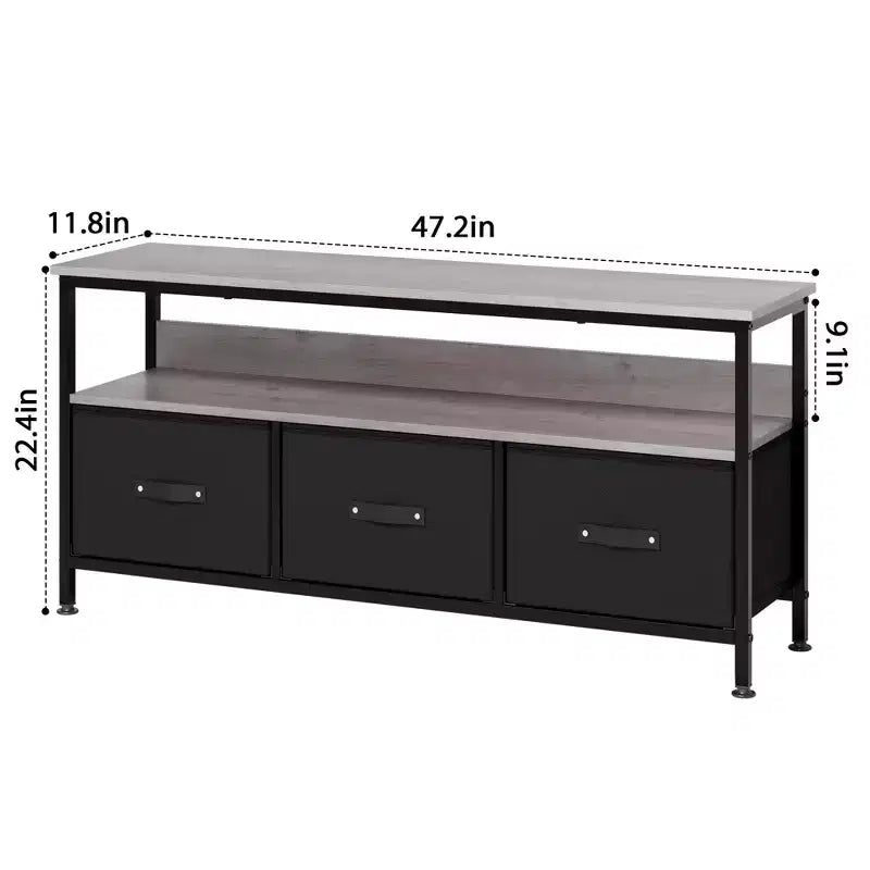Meuble TV commode 50" | Meuble TV avec tiroirs et étagères pour chambre à coucher