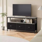 Meuble TV commode 50" | Meuble TV avec tiroirs et étagères pour chambre à coucher