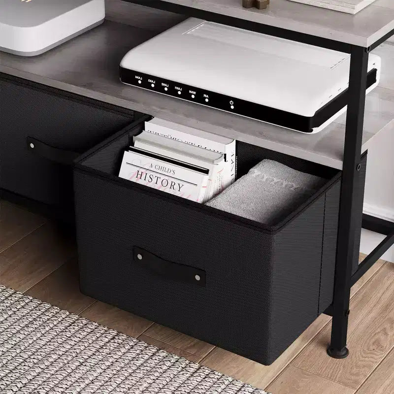 Meuble TV commode 50" | Meuble TV avec tiroirs et étagères pour chambre à coucher