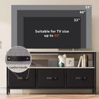Meuble TV commode 50" | Meuble TV avec tiroirs et étagères pour chambre à coucher