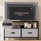 Meuble TV commode 50" | Meuble TV avec tiroirs et étagères pour chambre à coucher