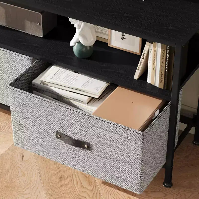Meuble TV commode 50" | Meuble TV avec tiroirs et étagères pour chambre à coucher