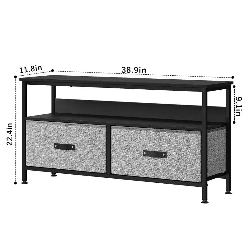 Meuble TV commode 50" | Meuble TV avec tiroirs et étagères pour chambre à coucher