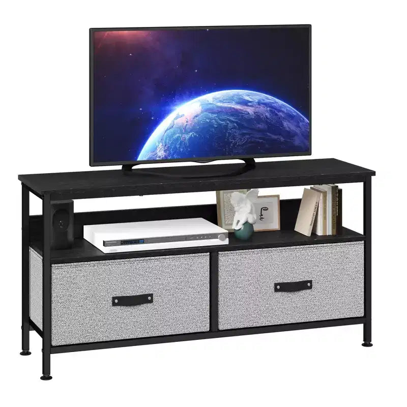 Meuble TV commode 50" | Meuble TV avec tiroirs et étagères pour chambre à coucher