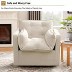 Fauteuil pivotant d'appoint Mid-Century surdimensionné | Fauteuil Club en Lin