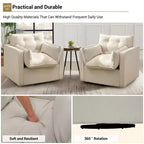 Fauteuil pivotant d'appoint Mid-Century surdimensionné | Fauteuil Club en Lin