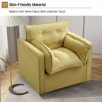 Fauteuil pivotant d'appoint Mid-Century surdimensionné | Fauteuil Club en Lin