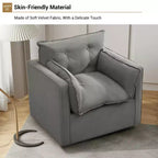 Fauteuil pivotant d'appoint Mid-Century surdimensionné | Fauteuil Club en Lin