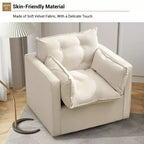 Fauteuil pivotant d'appoint Mid-Century surdimensionné | Fauteuil Club en Lin