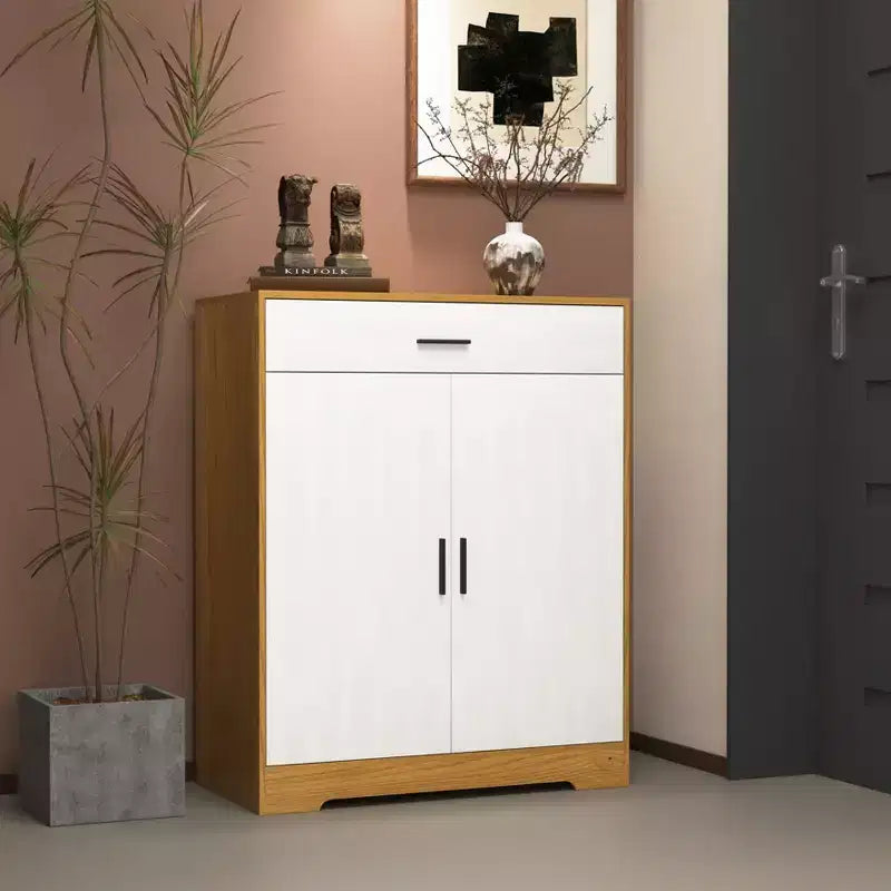 Étagère à chaussures autoportante en bois à 4 niveaux | Tablettes réglables, Meuble de rangement pour chaussures