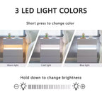 Commode de chevet à 3 tiroirs avec LED | Plateau en acrylique, Table de chevet blanche