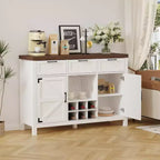 Buffet bahut cannelé moderne avec rangement | Tiroirs et étagères réglables
