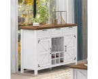 Buffet bahut cannelé moderne avec rangement | Tiroirs et étagères réglables