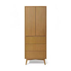Meuble de rangement bohème moderne en lin | Bois massif et façades cannelées