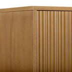 Meuble de rangement bohème moderne en lin | Bois massif et façades cannelées