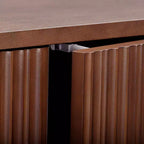 Meuble de rangement bohème moderne en lin | Bois massif et façades cannelées