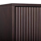 Meuble de rangement bohème moderne en lin | Bois massif et façades cannelées