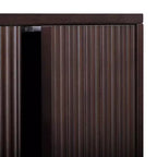 Meuble de rangement bohème moderne en lin | Bois massif et façades cannelées