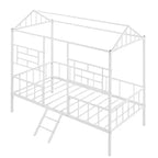 Cadre de lit plateforme double en métal | Style cabane basse, support à lattes pour enfants