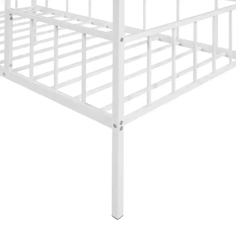 Cadre de lit plateforme double en métal | Style cabane basse, support à lattes pour enfants