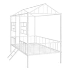 Cadre de lit plateforme double en métal | Style cabane basse, support à lattes pour enfants