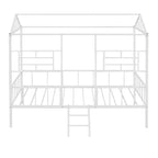 Cadre de lit plateforme double en métal | Style cabane basse, support à lattes pour enfants